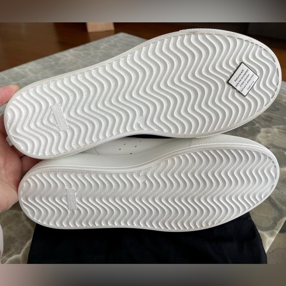 NWT The Kooples White Leather Sneakers with Pink, Size 9 (The Kooples size 40) - Picture 13 of 17